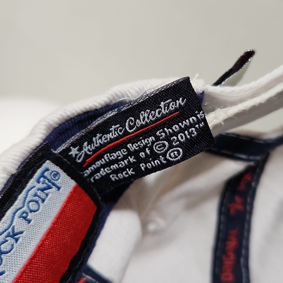 Texas State Hat Rifle Association Rock Point Red White Blue Bull Strap Back - Picture 16 of 16